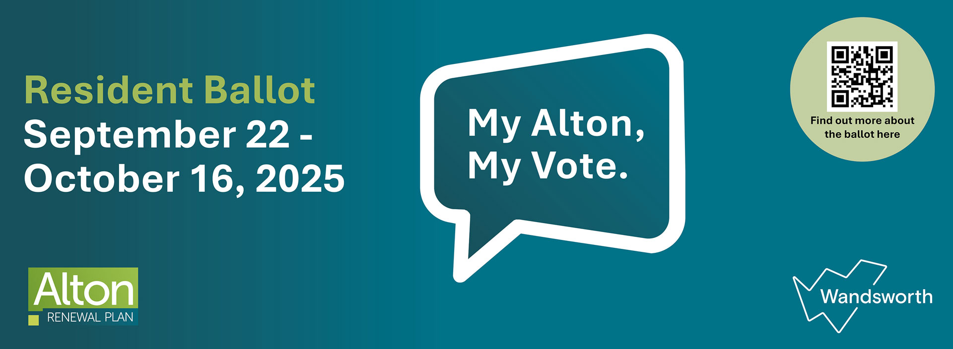Poster advertising the resident ballot that's taking place from September 22 - October 16, 2025
