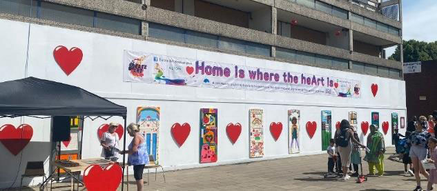 The pop-up outdoor gallery, which has added some colour to Danebury Avenue