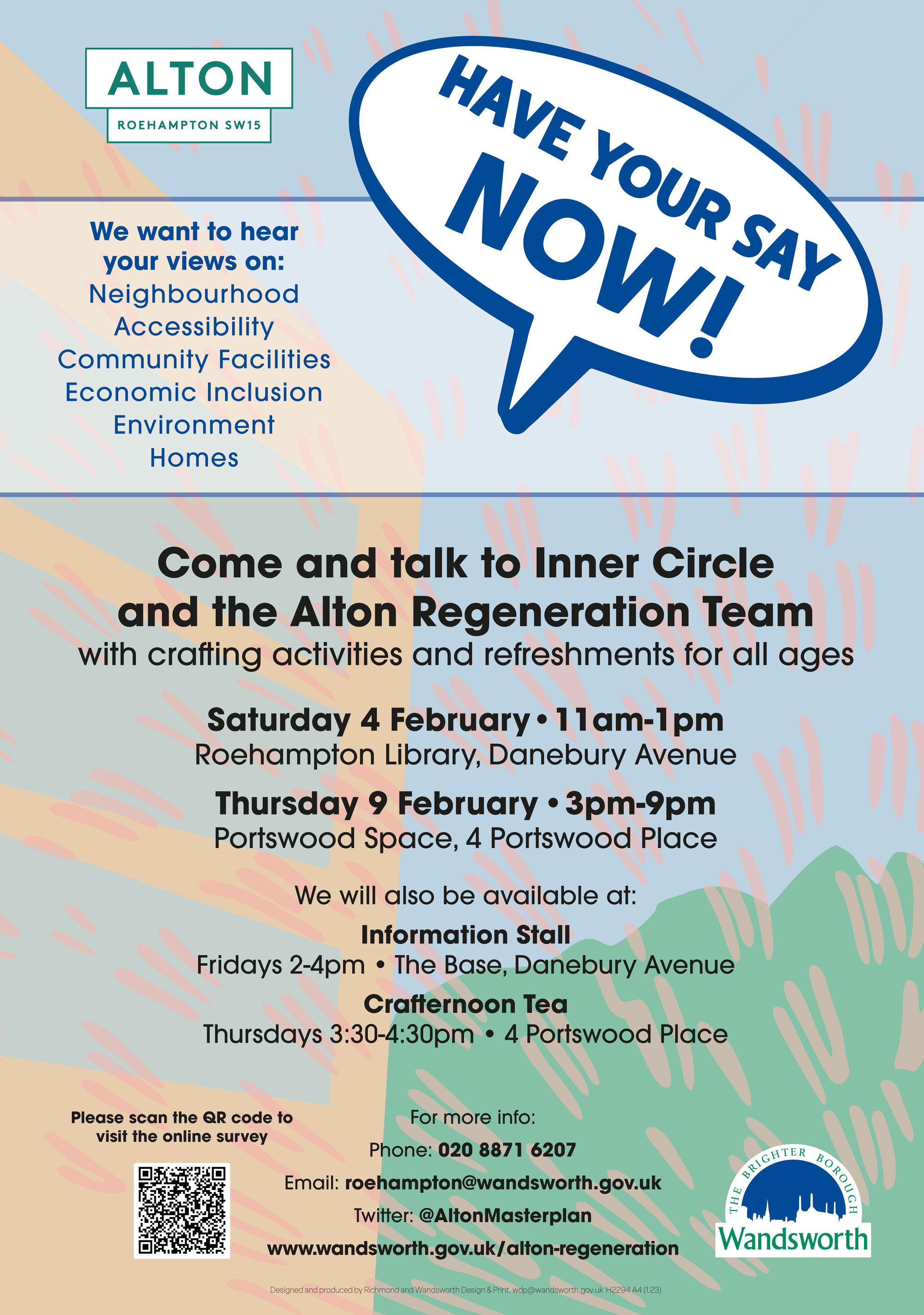 Poster encouraging people to have their say