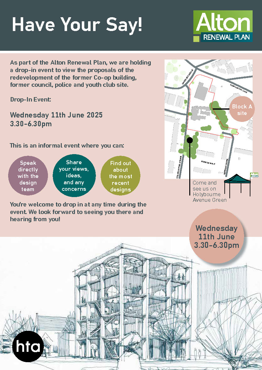 A flyer promoting the drop-in event which will take place on Holybourne Avenue Green on Wednesday 11th June 2025