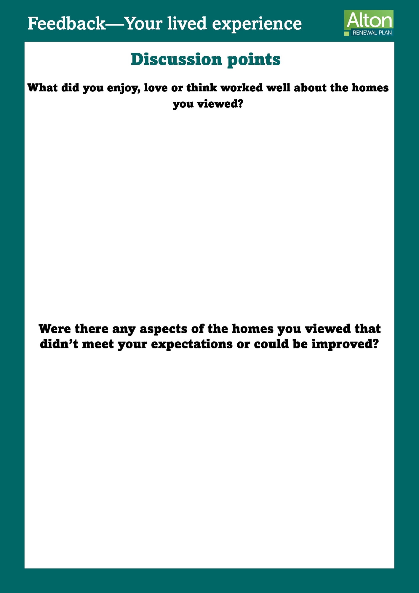 A feedback form, which asks 